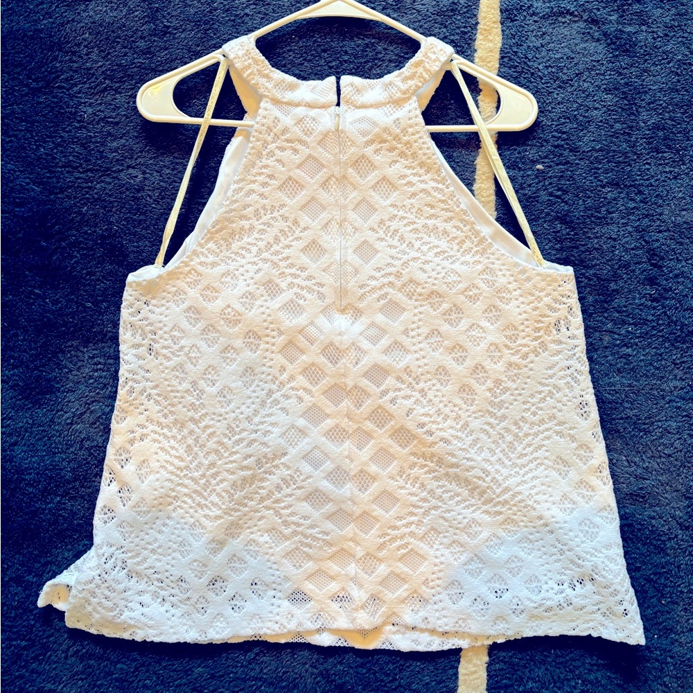 Lilly Pulitzer Lace White Sleeveless Halter Top - Picture 2 of 8